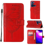 Custodia in pelle con farfalla goffrata per Tecno Camon 18P, Pop 5 Go e Pop 5