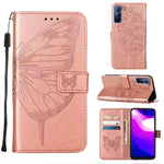 Custodia in pelle con farfalla goffrata per Tecno Pop 5P, Pova 2 e Pova Neo