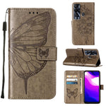 Custodia in pelle con farfalla goffrata per Tecno Pop 5P, Pova 2 e Pova Neo