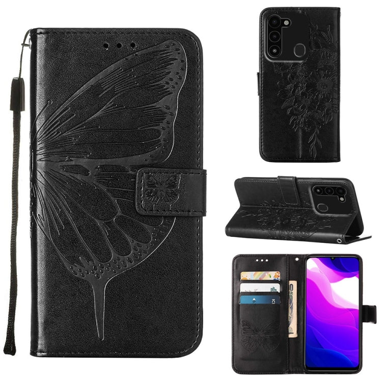 Custodia in pelle con farfalla goffrata per Tecno Spark Go 2022