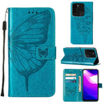 Custodia in pelle con farfalla goffrata per Tecno Spark Go 2022