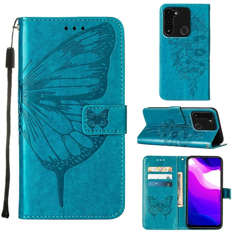 Custodia in pelle con farfalla goffrata per Tecno Spark Go 2022
