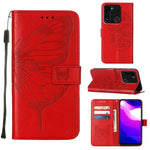Custodia in pelle con farfalla goffrata per Tecno Spark Go 2022