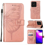 Custodia in pelle con farfalla goffrata per Xiaomi Redmi 10C, K50 e 12