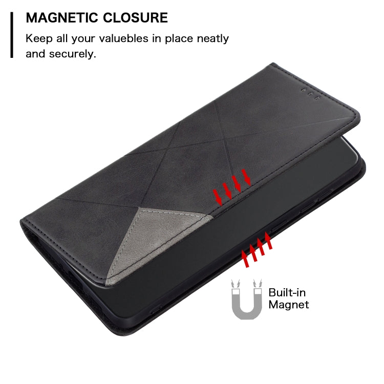 Custodia magnetica in pelle con trama a rombo per Xiaomi Poco M4 Pro e Xiaomi