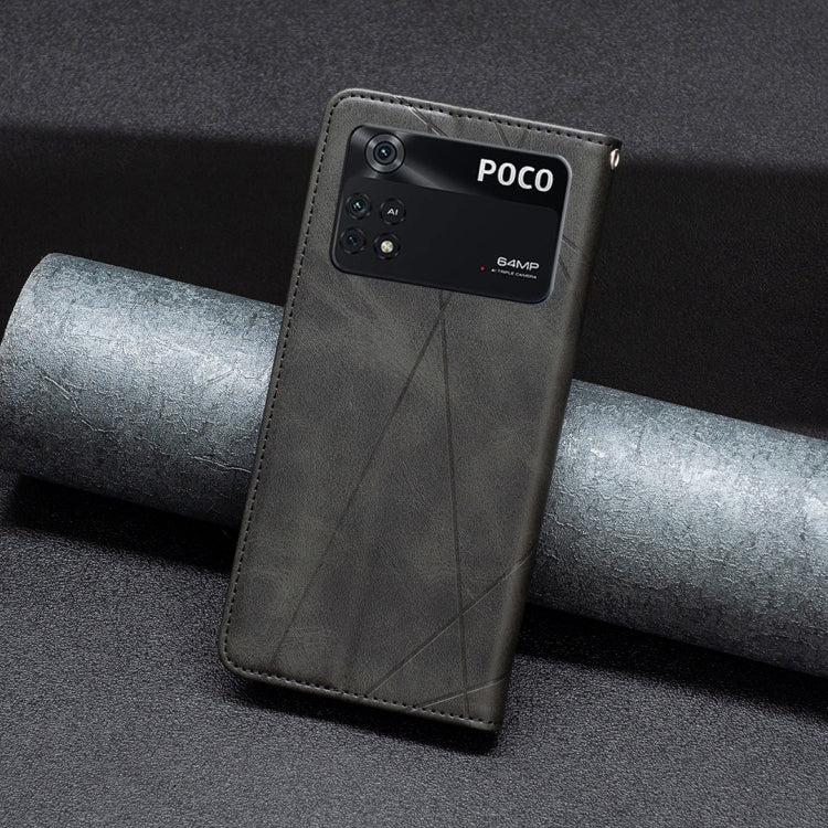 Custodia magnetica in pelle con trama a rombo per Xiaomi Poco M4 Pro e Xiaomi