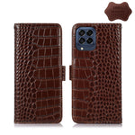 Custodia per telefono in pelle di vacchetta di coccodrillo, For Nokia X100, For OPPO Reno7 4G Global/F21 Pro 4G, For Xiaomi Redmi 10A / 9C, For Samsung Galaxy F23 5G / M23, For Samsung Galaxy M53 5G, For Samsung Galaxy S21 FE 5G