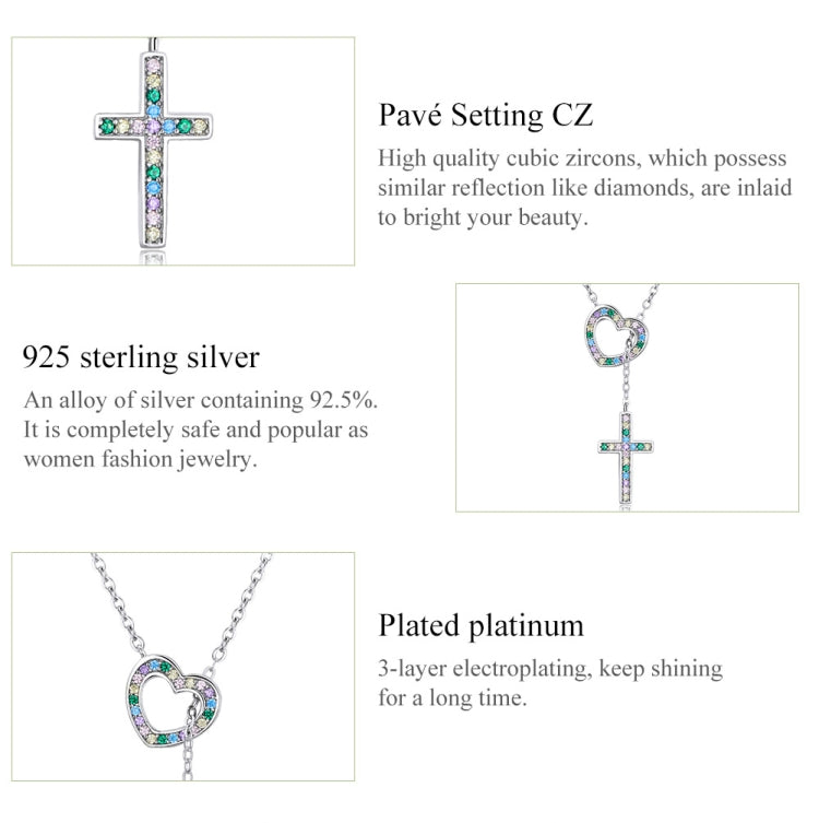 Collana donna croce a cuore in argento sterling S925