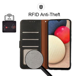 Custodia RFID in pelle con texture Litchi per OPPO A16, A54s, A16s e altri
