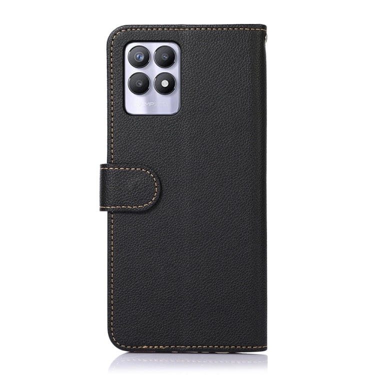 Custodia RFID in pelle con texture Litchi per OPPO Realme 8i, OPPO Realme 9