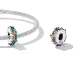 Perline farfalla e fiore in argento sterling S925