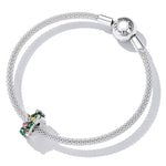 Perline farfalla e fiore in argento sterling S925