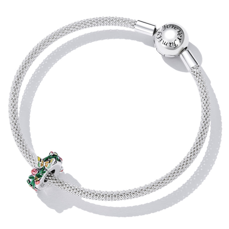 Perline farfalla e fiore in argento sterling S925