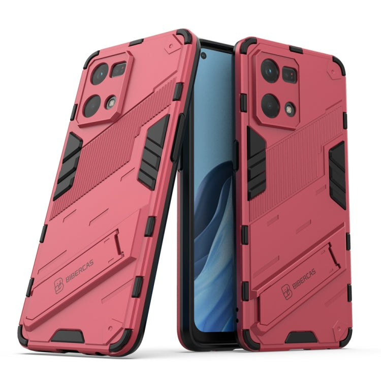 Custodia antiurto Punk Armor 2 in 1 per OPPO Reno7 4G con supporto invisibile