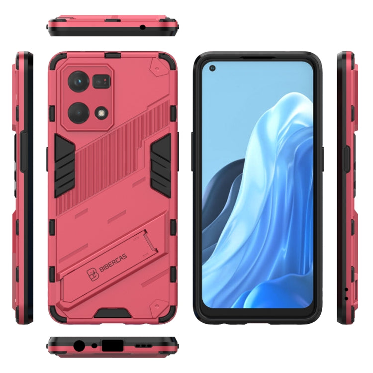 Custodia antiurto Punk Armor 2 in 1 per OPPO Reno7 4G con supporto invisibile
