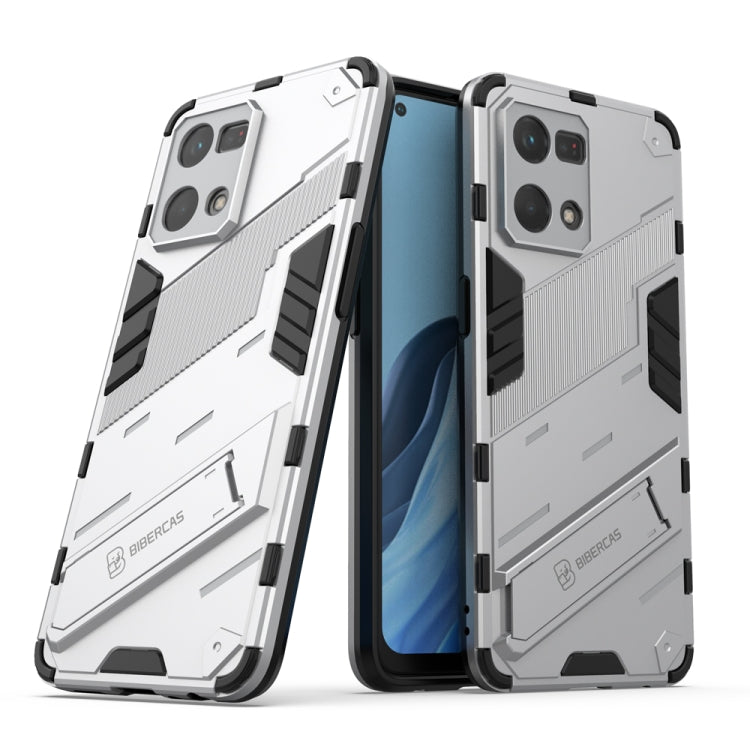 Custodia antiurto Punk Armor 2 in 1 per OPPO Reno7 4G con supporto invisibile