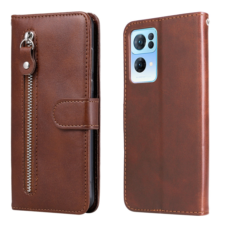Custodia in pelle flip orizzontale con cerniera per OPPO Realme C31 e Reno7 Pro