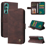 Custodia pelle con bottone metallo albero della vita per Infinix Hot 11, Infinix