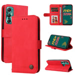 Custodia pelle con bottone metallo albero della vita per Infinix Hot 11, Infinix