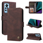 Custodia pelle con bottone metallo albero della vita per Infinix Hot 11, Infinix
