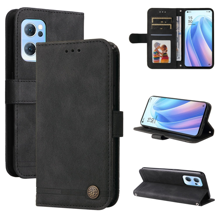 Custodia pelle con bottone metallo albero della vita per Infinix Hot 11, Infinix