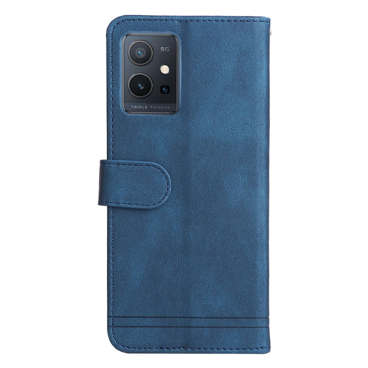 Custodia per telefono in pelle con bottone in metallo per vivo Y55 Y75 T1 5G