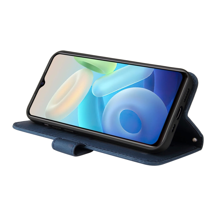 Custodia per telefono in pelle con bottone in metallo per vivo Y55 Y75 T1 5G