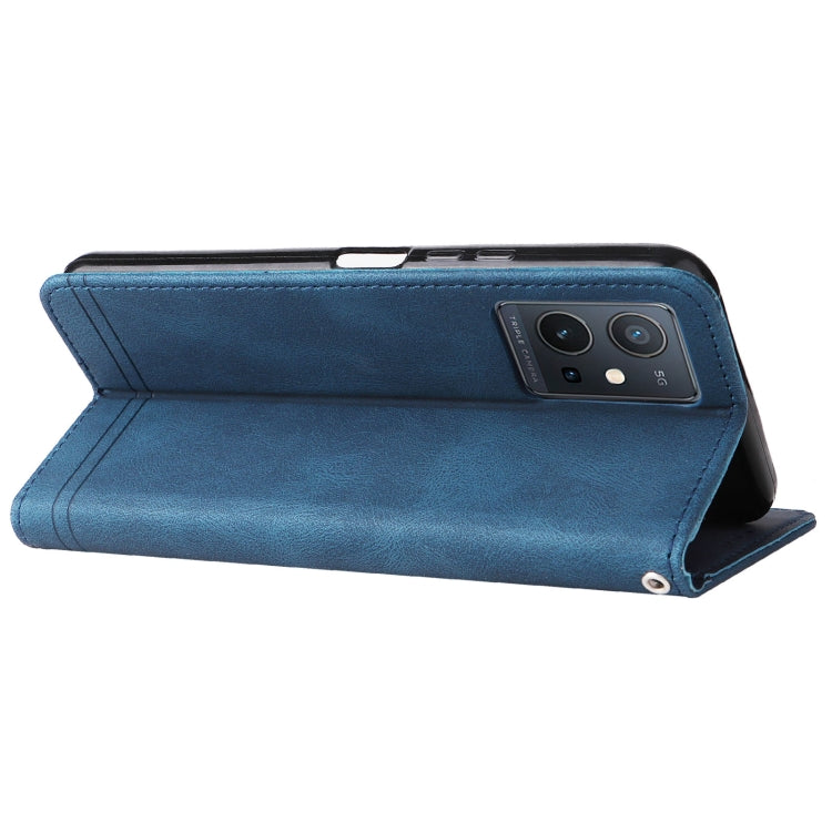 Custodia per telefono in pelle con bottone in metallo per vivo Y55 Y75 T1 5G