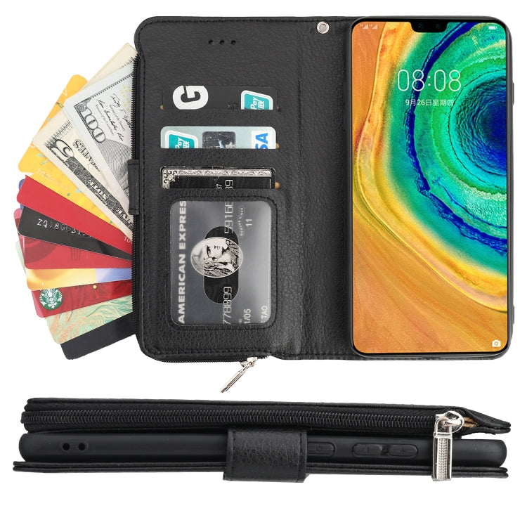 Custodia in pelle flip orizzontale con cerniera per Huawei Mate 30, Mate 30 Pro