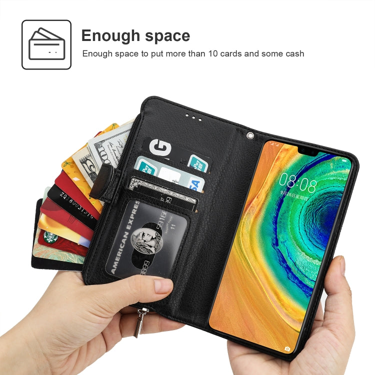 Custodia in pelle flip orizzontale con cerniera per Huawei Mate 30, Mate 30 Pro