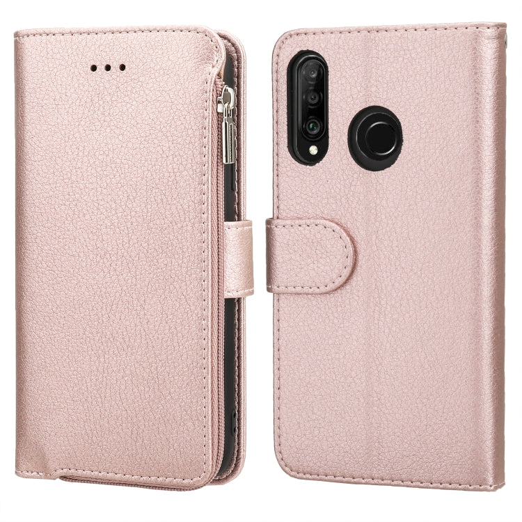 Custodia in pelle flip orizzontale con cerniera per Huawei P30 Lite, P30 Pro