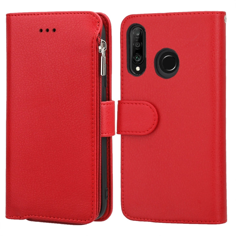 Custodia in pelle flip orizzontale con cerniera per Huawei P30 Lite, P30 Pro