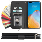 Custodia in pelle flip orizzontale con cerniera per Huawei P40 Pro / P40 Pro+
