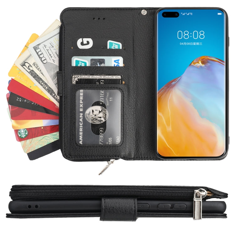 Custodia in pelle flip orizzontale con cerniera per Huawei P40 Pro / P40 Pro+