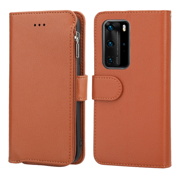 Custodia in pelle flip orizzontale con cerniera per Huawei P40 Pro / P40 Pro+