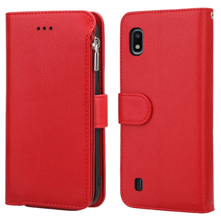 Custodia portafoglio in pelle con cerniera per Samsung Galaxy A20