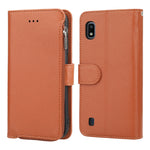 Custodia portafoglio in pelle con cerniera per Samsung Galaxy A20