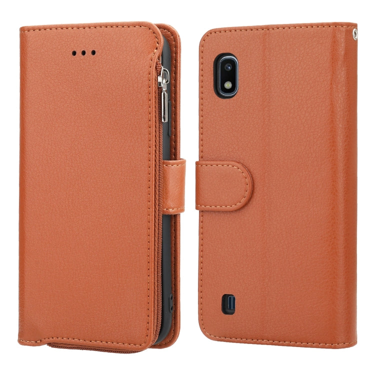 Custodia portafoglio in pelle con cerniera per Samsung Galaxy A20