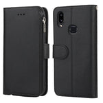 Custodia portafoglio in pelle con cerniera per Samsung Galaxy A20