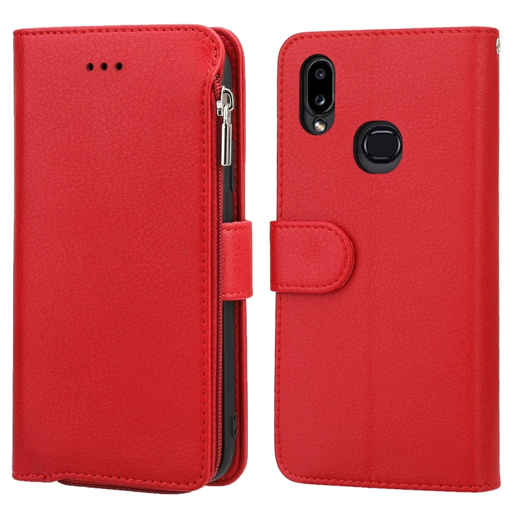 Custodia portafoglio in pelle con cerniera per Samsung Galaxy A20