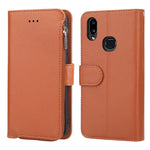 Custodia portafoglio in pelle con cerniera per Samsung Galaxy A20