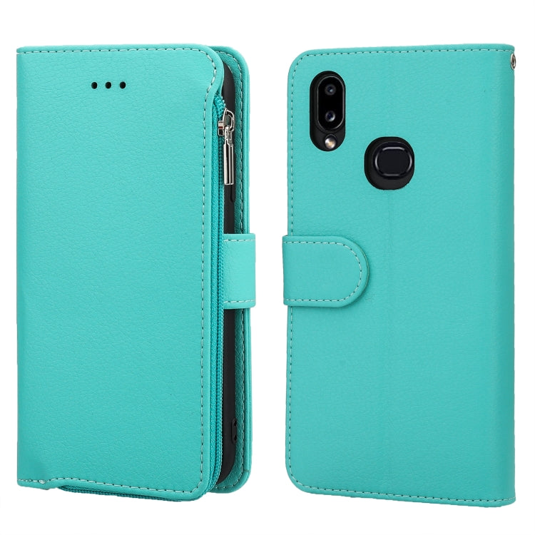 Custodia portafoglio in pelle con cerniera per Samsung Galaxy A20