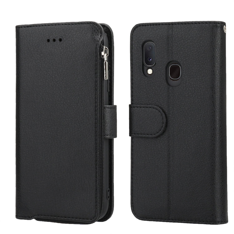 Custodia portafoglio in pelle con cerniera per Samsung Galaxy A20