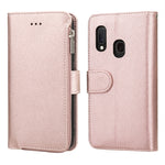 Custodia portafoglio in pelle con cerniera per Samsung Galaxy A20