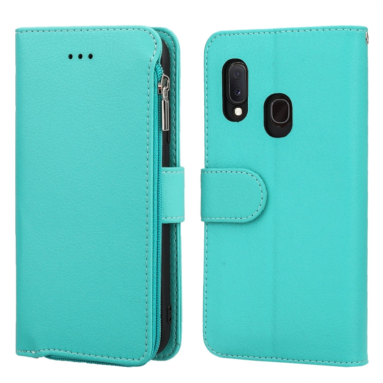 Custodia portafoglio in pelle con cerniera per Samsung Galaxy A20