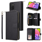Custodia portafoglio in pelle con 9 slot per carte per Samsung