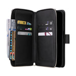 Custodia portafoglio in pelle con 9 slot per carte per Samsung
