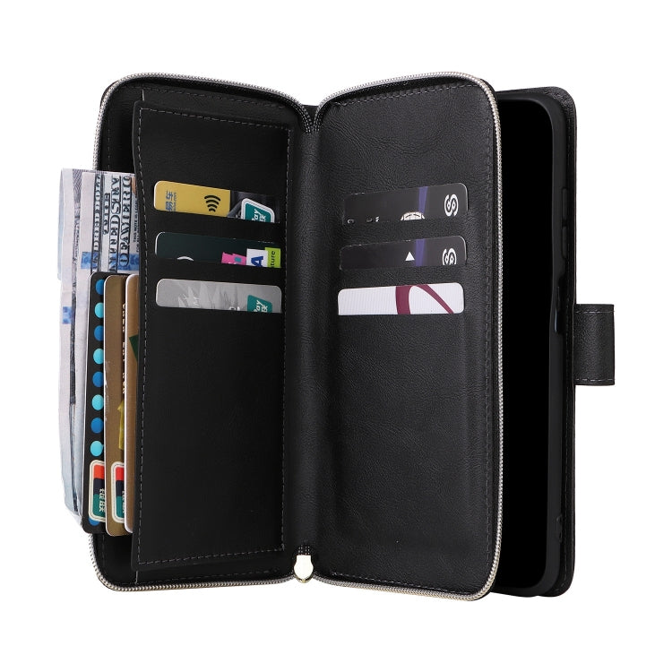 Custodia portafoglio in pelle con 9 slot per carte per Samsung