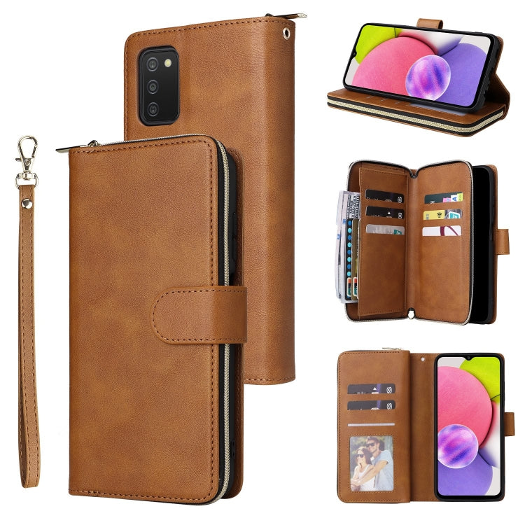 Custodia portafoglio in pelle con 9 slot per carte per Samsung