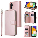 Custodia portafoglio in pelle con 9 slot per carte per Samsung